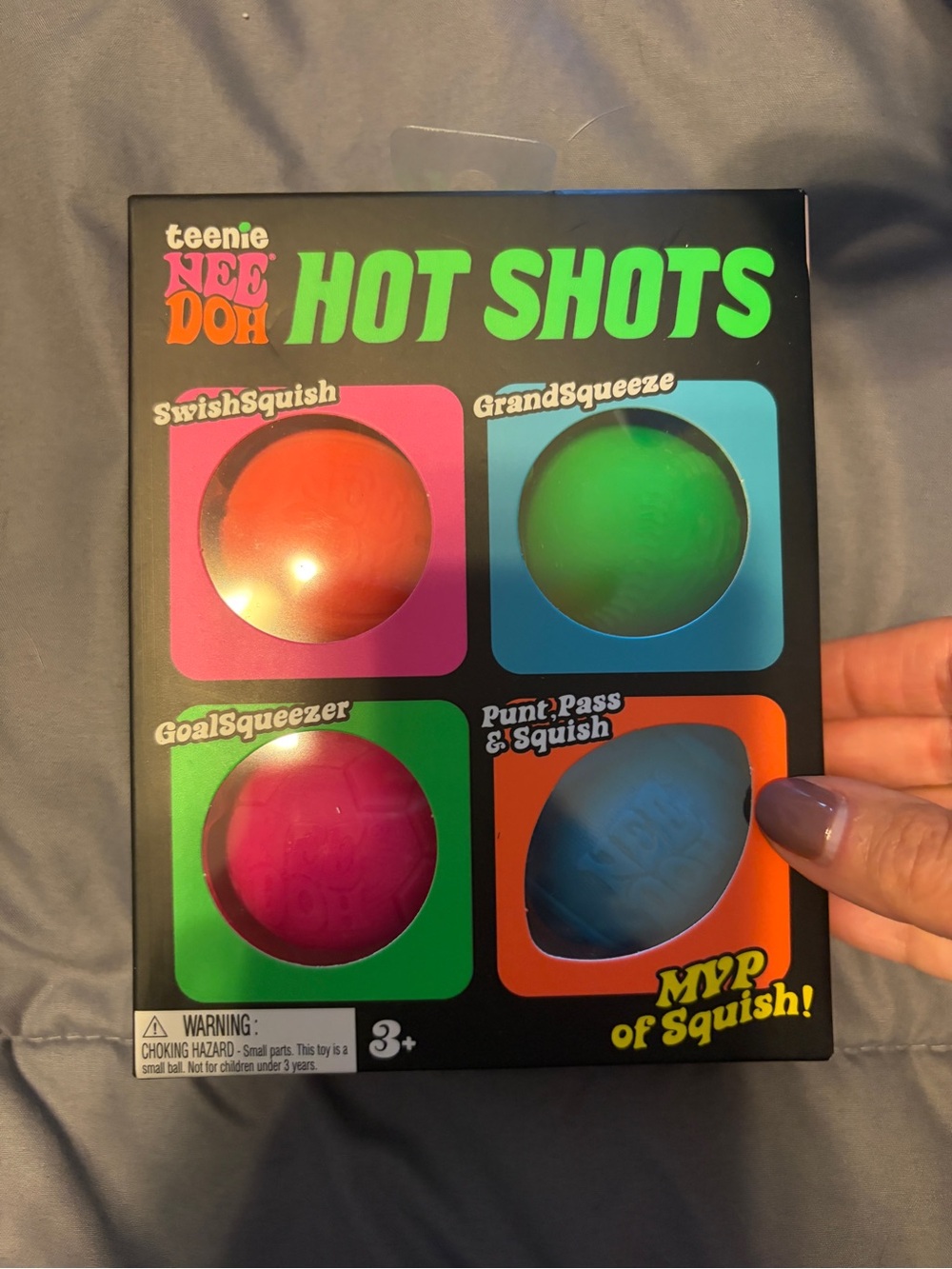 Authentic Needoh Hot Shots MVP of Squish! 4-Pack - Red, Green, Pink, Blue